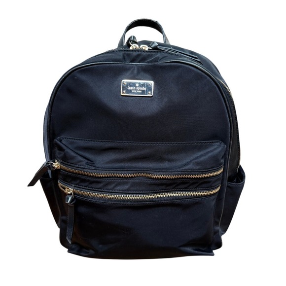 Kate Spade New York Handbags - Kate Spade New York Black Nylon Saffiano Leather Backpack Classic with Dust Bag